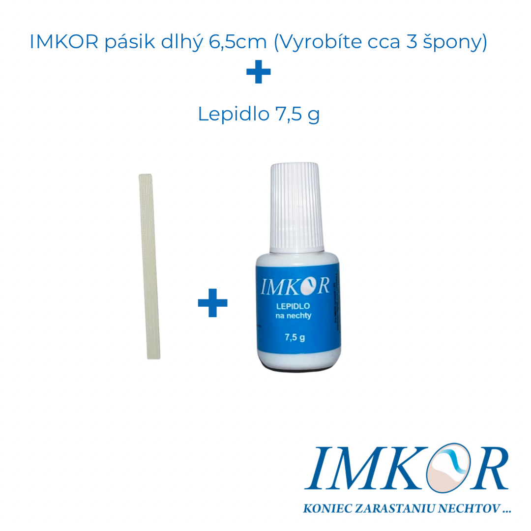 IMKOR pásik 1 ks dlhý 6,5cm + Lepidlo 7,5g(vyrobíte cca 3 IMKOR špony)